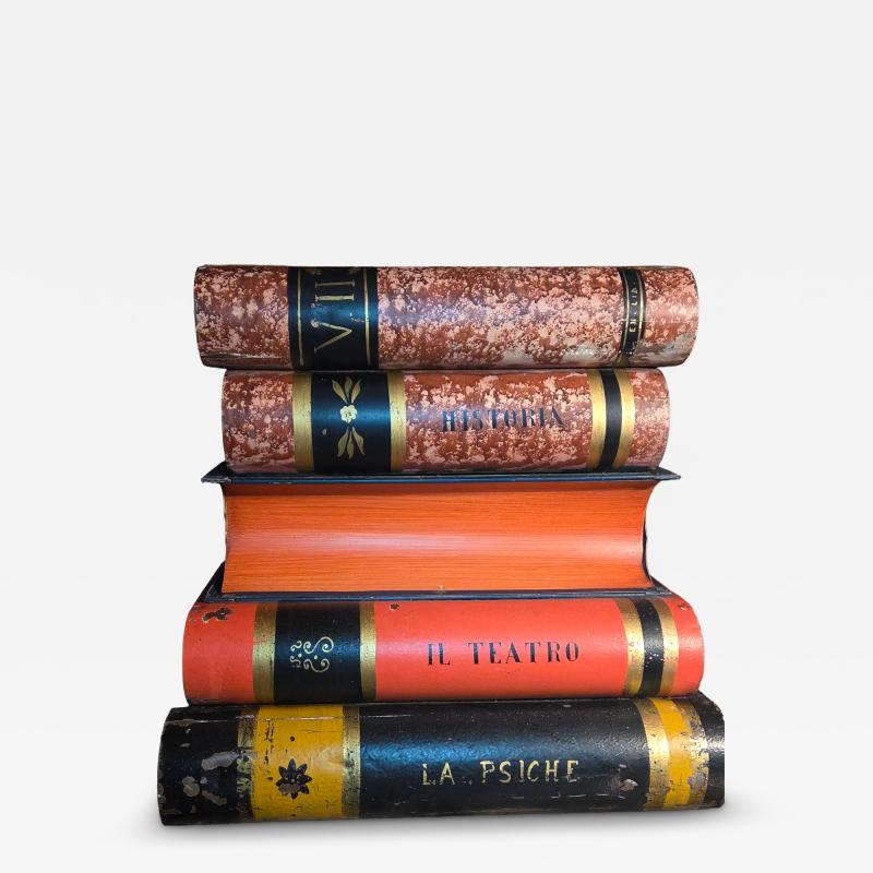 Italian Trompe lOeil Tole Painted Liddedv End Table 1940 50s