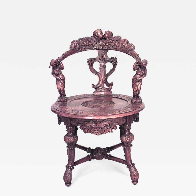 Italian Venetian Carved Arm Chair