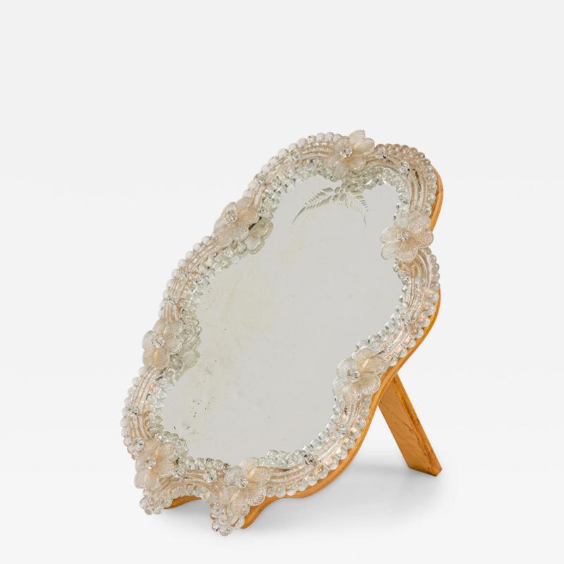 Italian Venetian Glass Easel Vanity Mirror