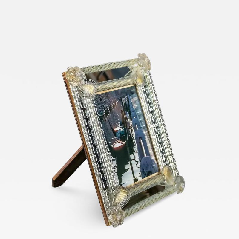 Italian Venetian Handmade Murano Glass Photo Frame