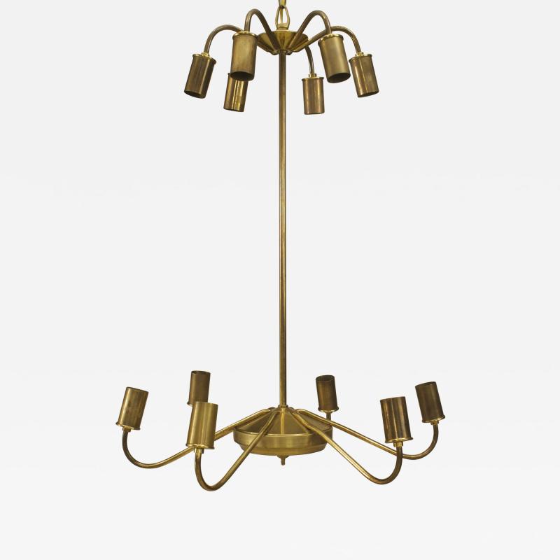 Italian Venetian Murano 1940s style Oval Shaped Amber Glass Chandelier