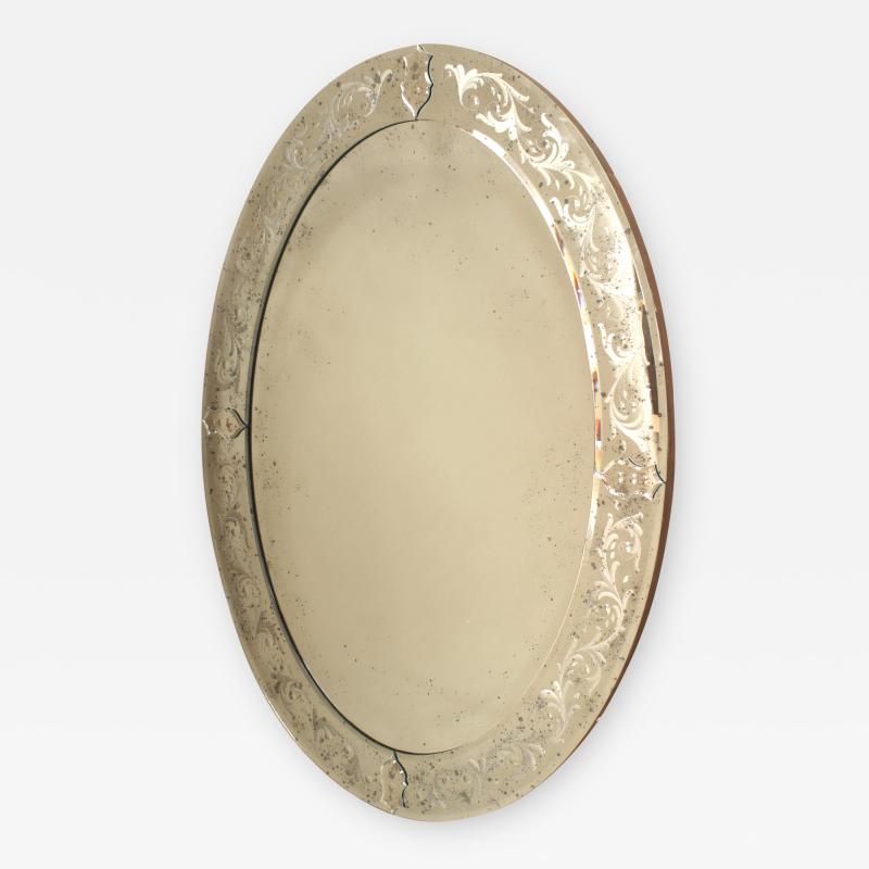 Italian Venetian Style Murano Oval Mirrors
