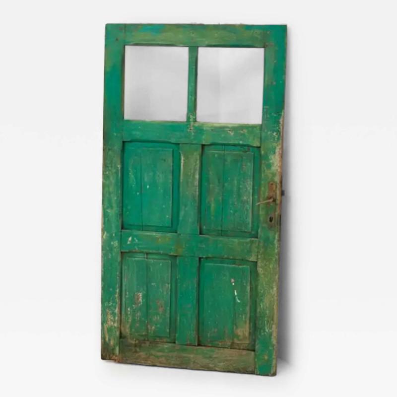 Italian Vintage Green Wooden Door from Capri