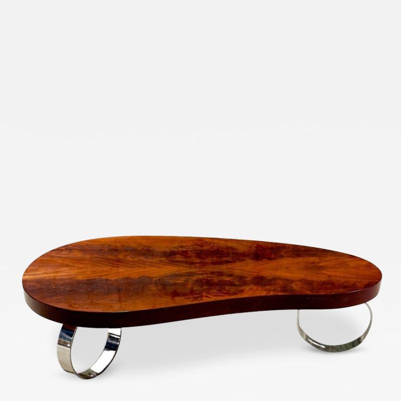Italian Walnut Biomorphic Coffee Table 1970