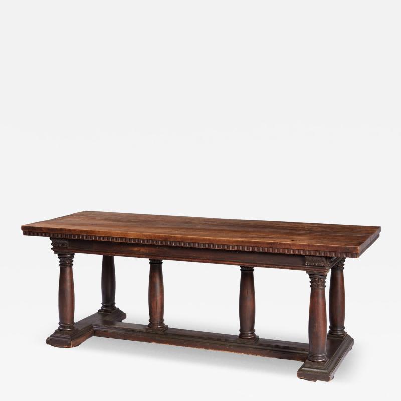 Italian Walnut Column Base Console
