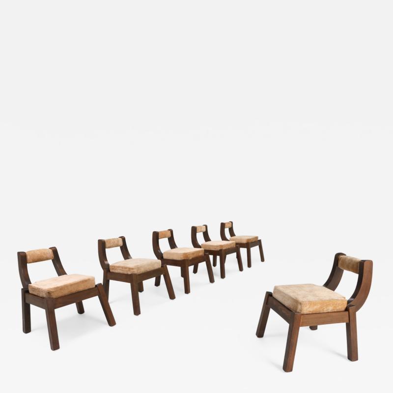 Italian Walnut Dining Chairs 1950s