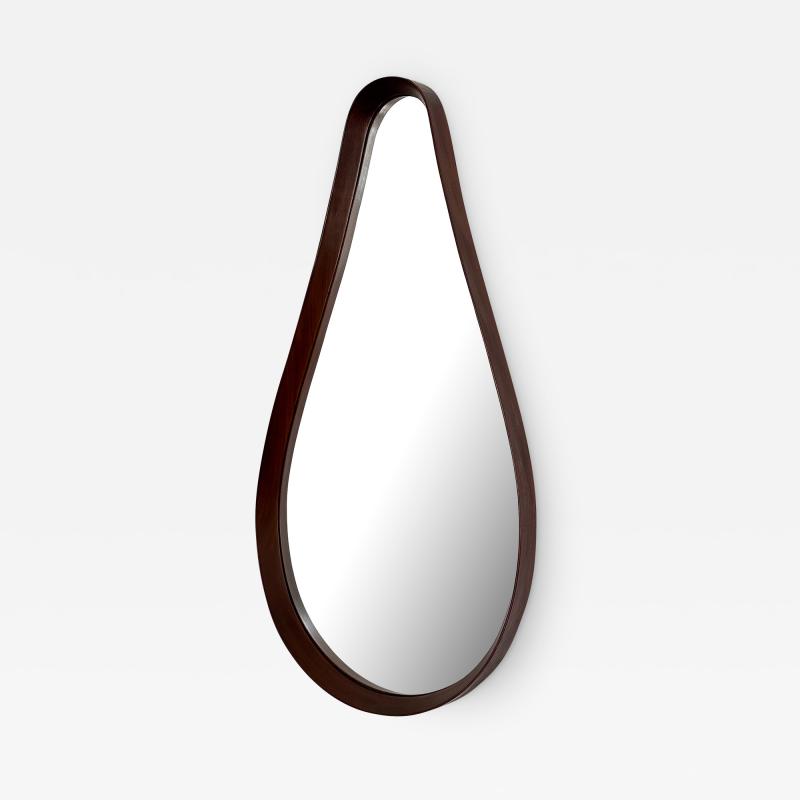 Italian Walnut Framed Teardrop Wall Mirror