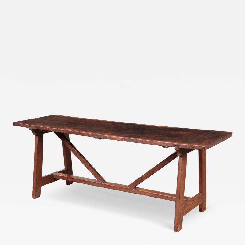Italian Walnut Trestle Table