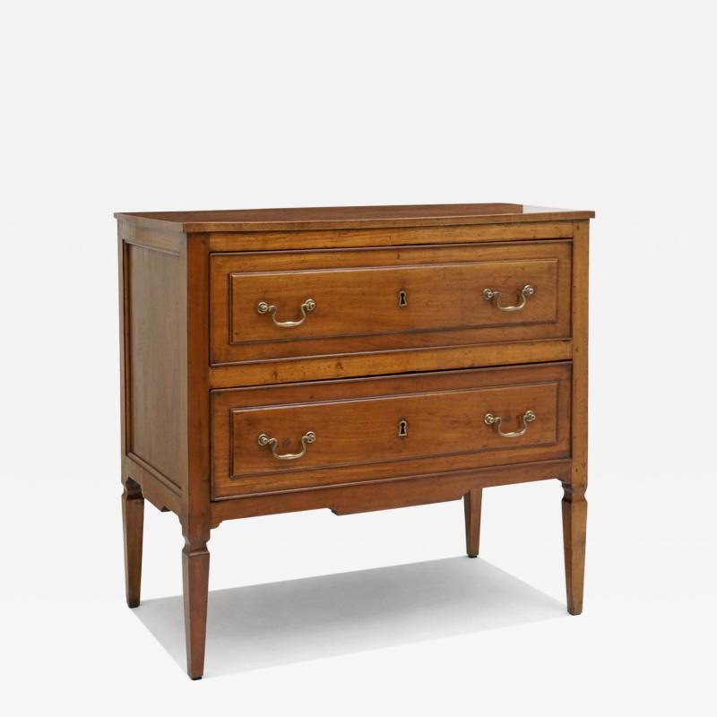 Italian Walnut Two Drawer Commode