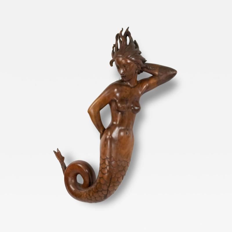 Italian Wooden Mermaid Wall Plaque