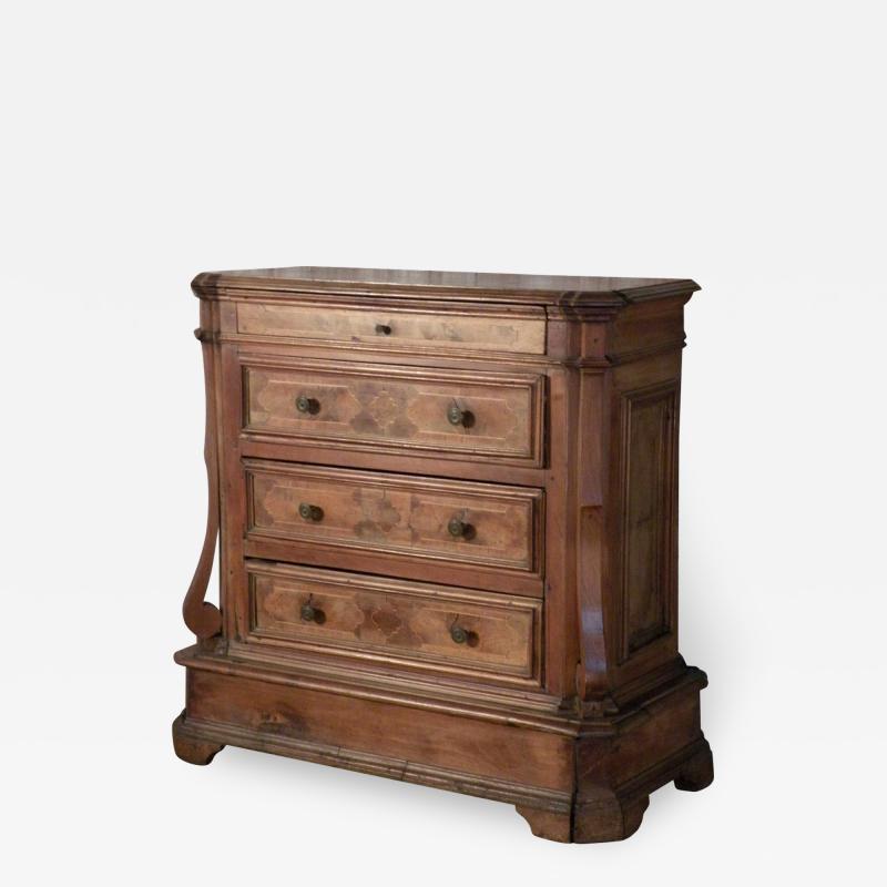 Italian late 17th century Baroque Inlaid Walnut Commode