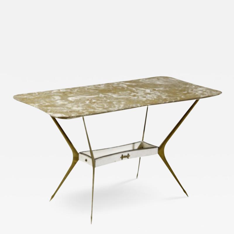 Italian mid century brass marble 35 coffee table