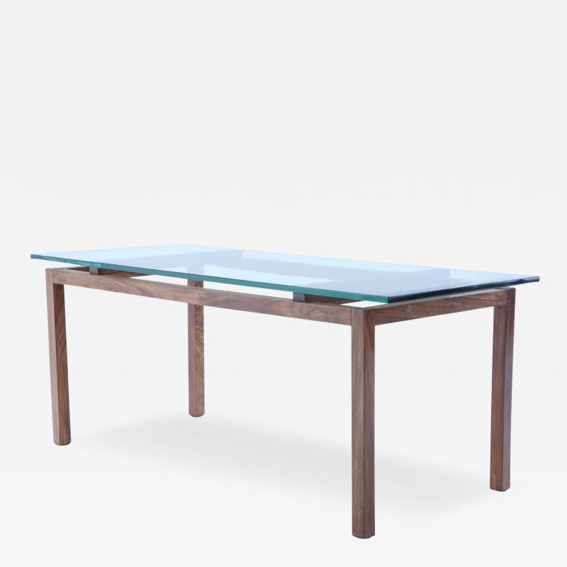 Italian rosewood glass top writing table C 1960 