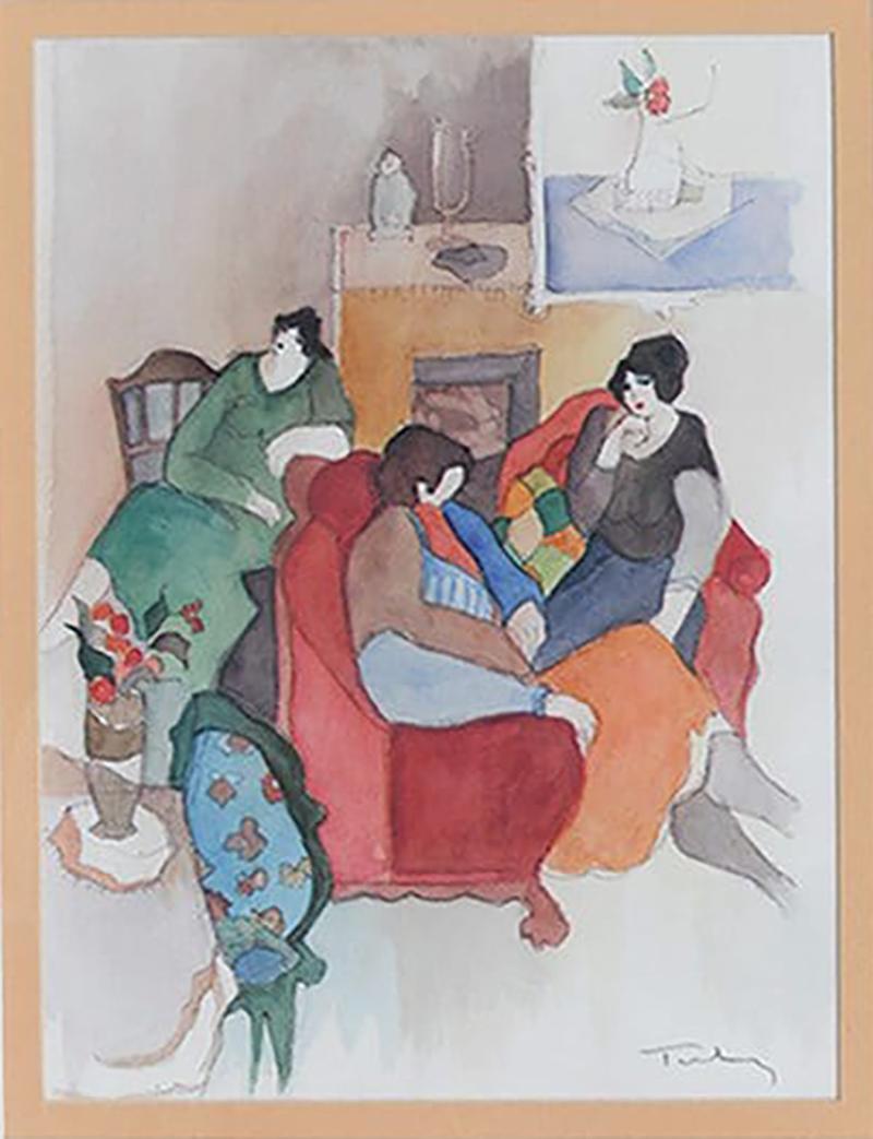 Itzchak Tarkay Impressionism Limited Edition Living Room Scene Itzchak Tarkay