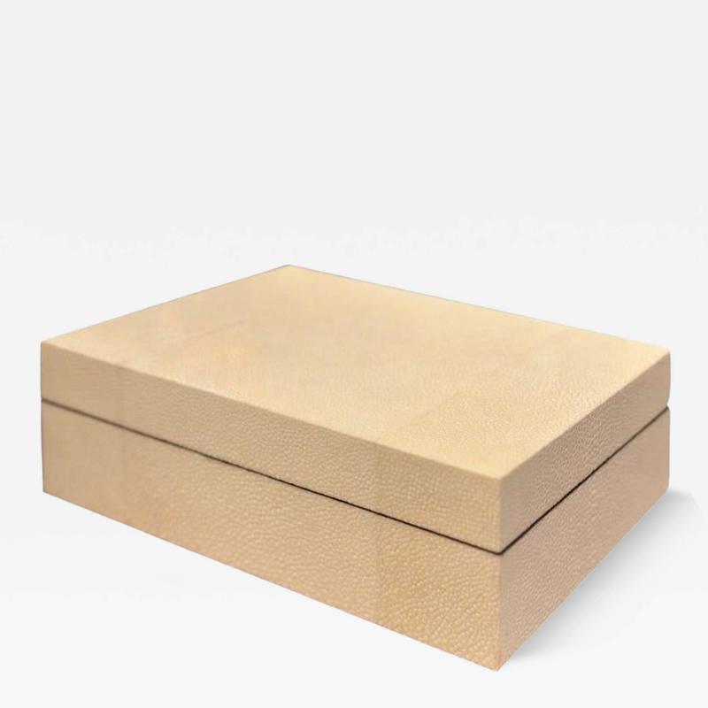 Ivory Color Shagreen and Walnut Box