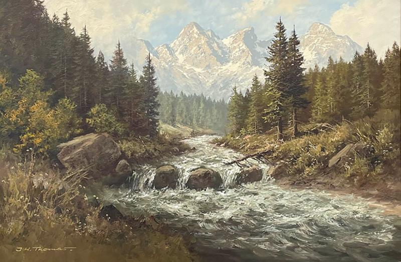 J H Thomas View of a Mountain Stream