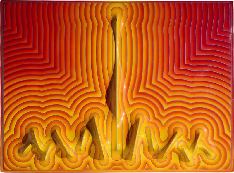 J McCarthy Mid Century 1976 Strawberry Fields Large Fiberglass Wall Art