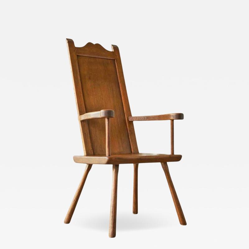 J R Hoogezand Traditional Vernacular Armchair in Oak The Netherlands 1930s