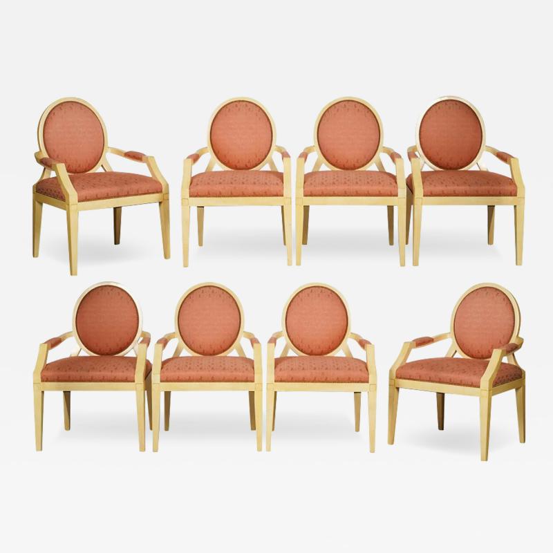 J Robert Scott Sally Sirkin Lewis for J Robert Scott Art Deco Style Balloon Back Dining Chairs