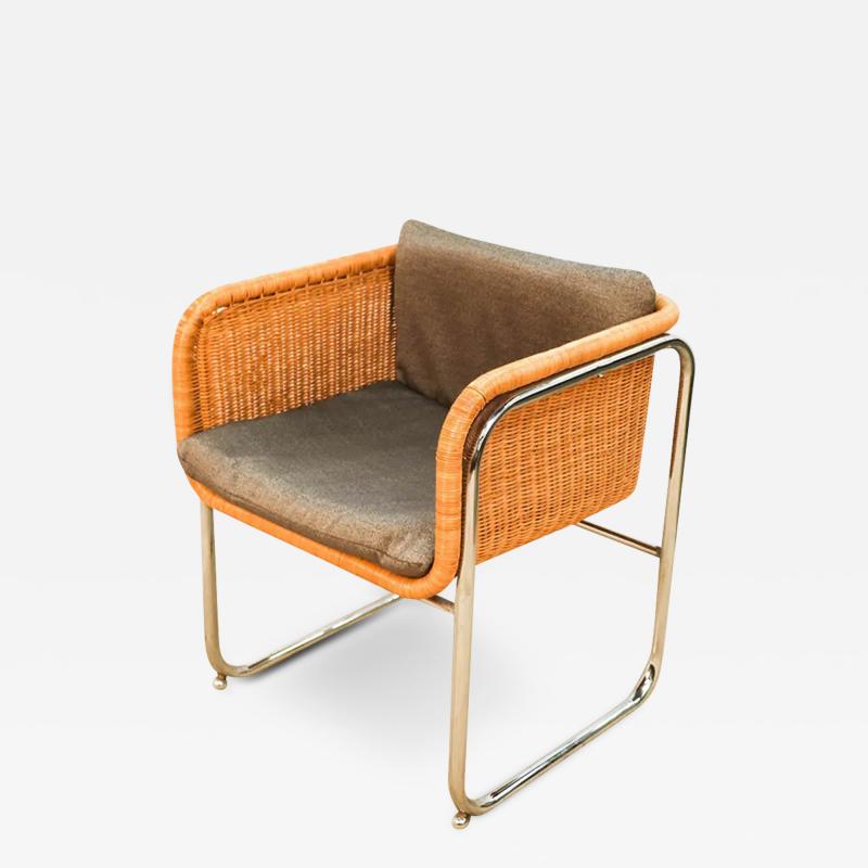 J rgen Kastholm Preben Fabricius Harvey Probber Mid Century Wicker and Chrome Cantilever Dining Chair