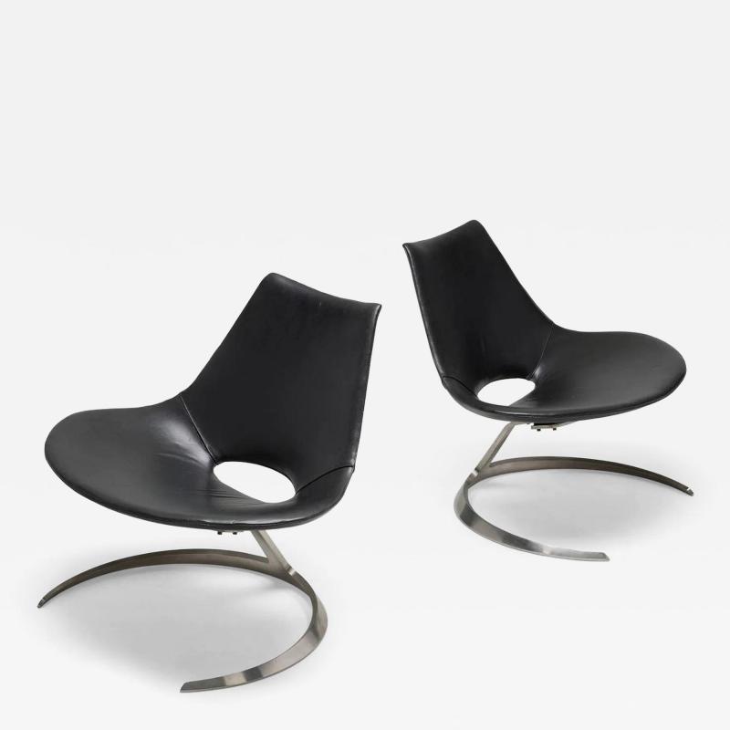 J rgen Kastholm Preben Fabricius Rare Pair of Scimitar Chairs by Preben Fabricius and Jorgen Kastholm