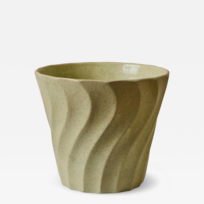 JA Bauer Midcentury Speckle Glazed Mint Ceramic Bauer Planter