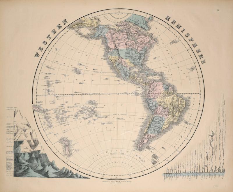 JAMES GALL JAMES GALL ROBERT INGLIS WESTERN HEMISPHERE PL XII NORTH SOUTH AMERICA