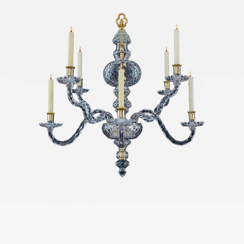 JEROM JOHNSON A GEORGE II CUT GLASS CHANDELIER ATTRIBUTED TO JEROM JOHNSON