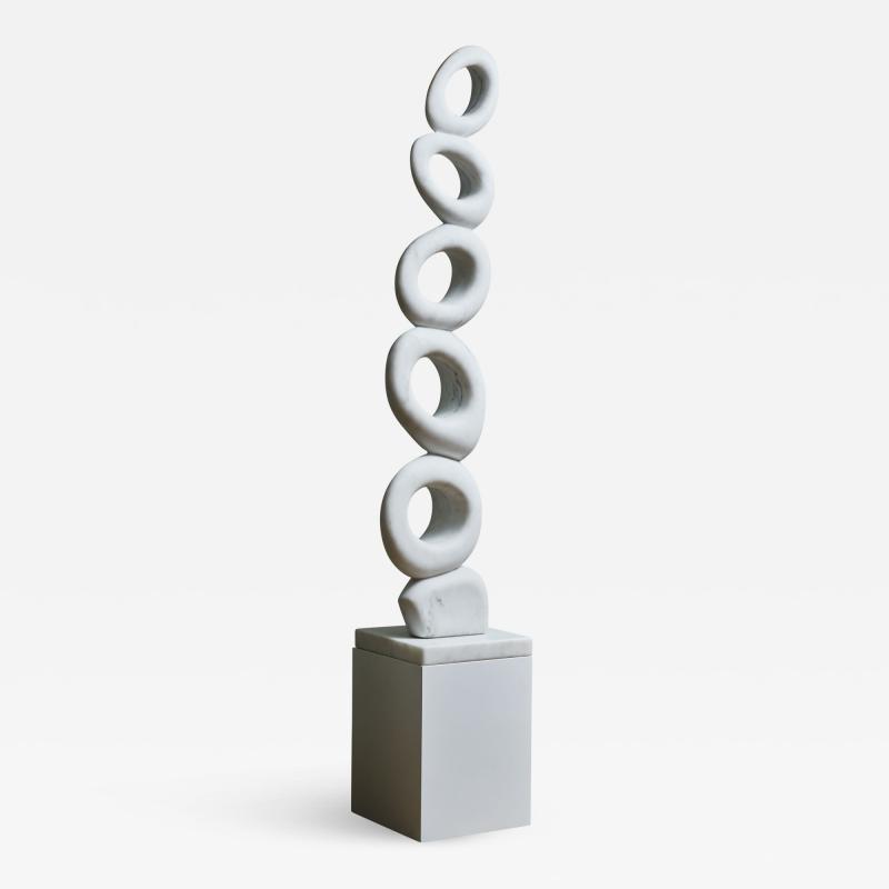 JF Bourdier Marble totem by J F Bourdier