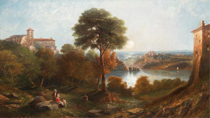 JOHN WILSON CARMICHAEL View Over Lake Nemi Italy 1865 John Wilson Carmichael