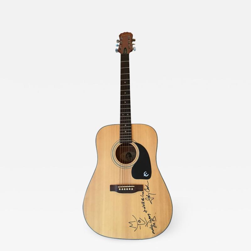 JOHNNY CASH AND BONO AUTOGRAPHED ACOUSTIC GIBSON GUITAR