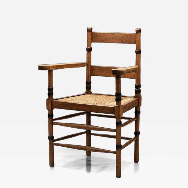 Jac Levee Amsterdamse School Oak Chair by Jac Levee The Netherlands 1930s