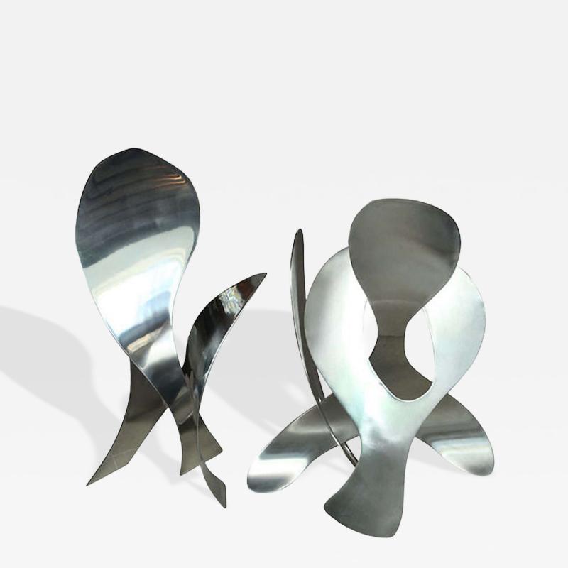 Jack Arnold Two Stainless Steel Abstract Sculptures Jack Arnold