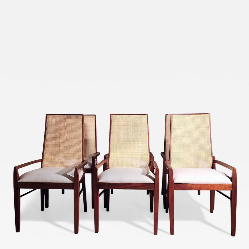 Jack Cartwright 6 Caned Jack Cartwright Dining Chairs for Founders 1960s