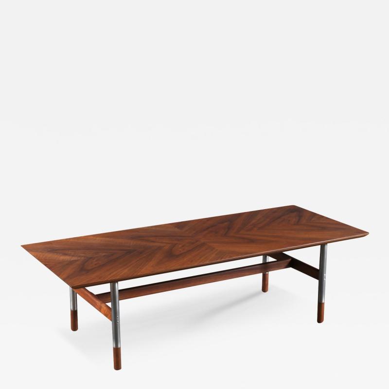 Jack Cartwright Jack Cartwright Steel Walnut Coffee Table for Founders