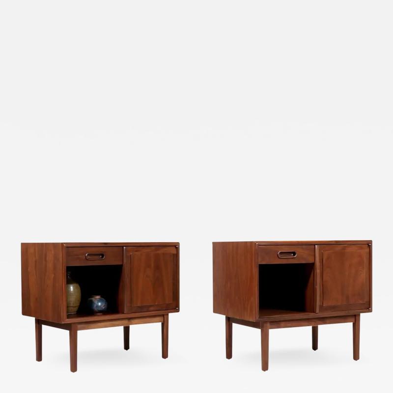 Jack Cartwright Jack Cartwright Walnut Night Stands for Founders Co 