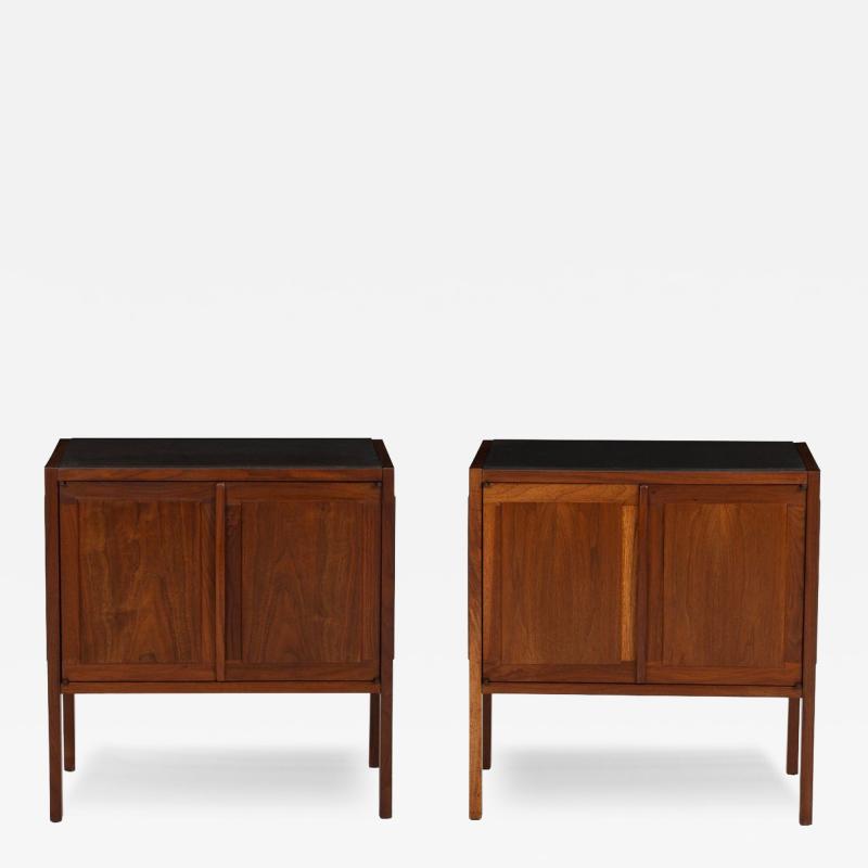 Jack Cartwright Jack Cartwright for Founders Furniture Walnut and Slate Nightstands 1960