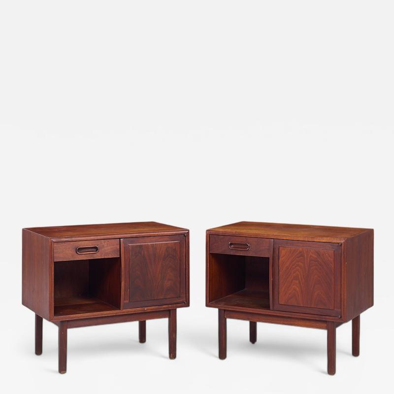 Jack Cartwright Jack Cartwright for Founders Mid Century Walnut Nightstands Pair