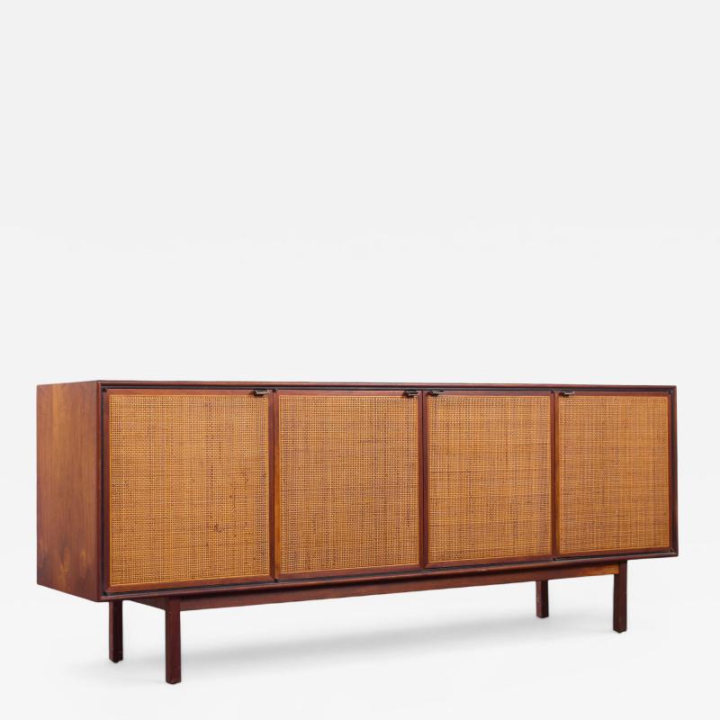 Jack Cartwright Jack Cartwright for Founders Mid Century Walnut and Cane Front Credenza