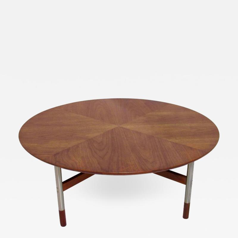 Jack Cartwright Midcentury Walnut and Steel Coffee Table Jack Cartwright for Founders