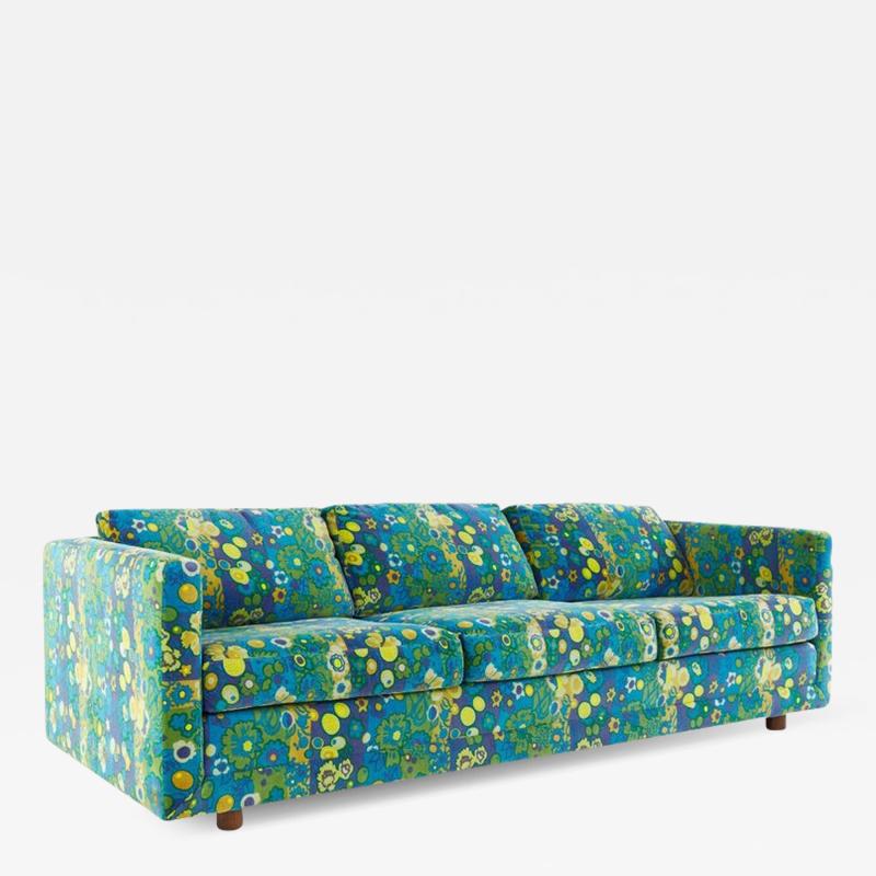 Jack Lenor Larsen Mid Century Turquoise Sofa