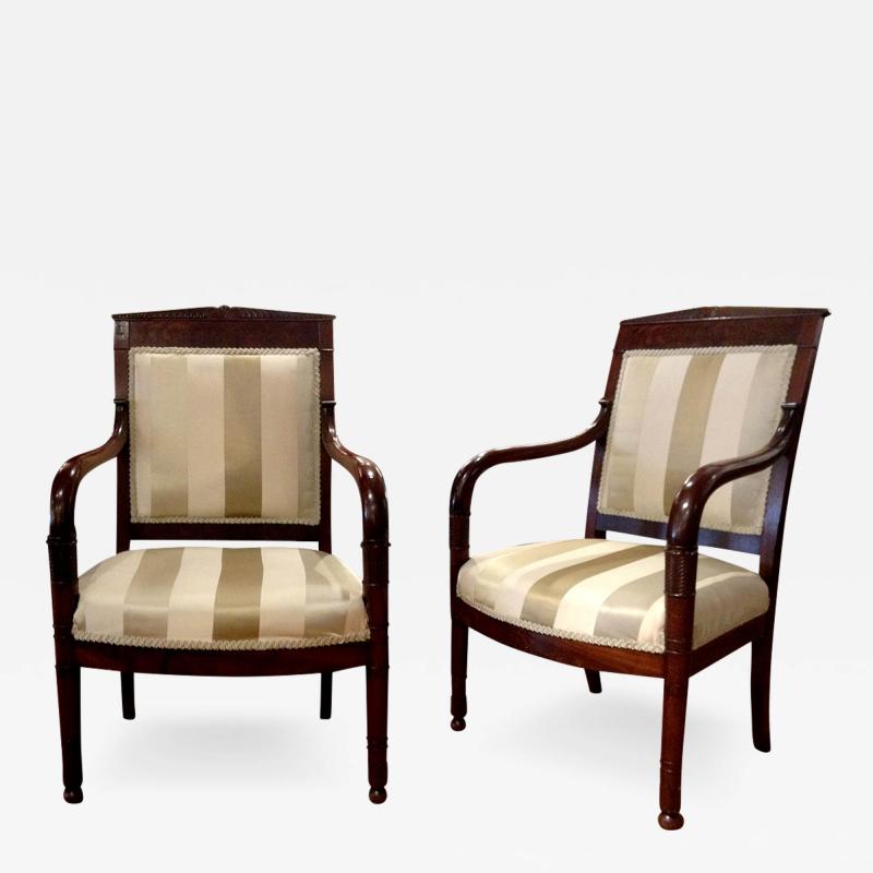 Jacob Freres Set of Four French Empire Fauteuil Armchairs in the Manner of Jacob Fr res