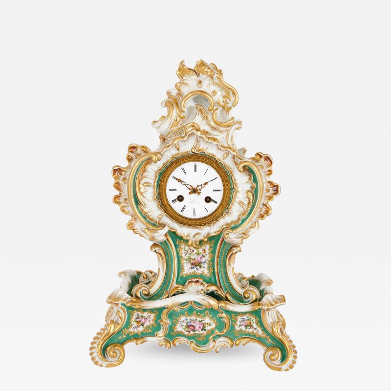 Jacob Petit Porcelain clock in the Louis XV style by Jacob Petit