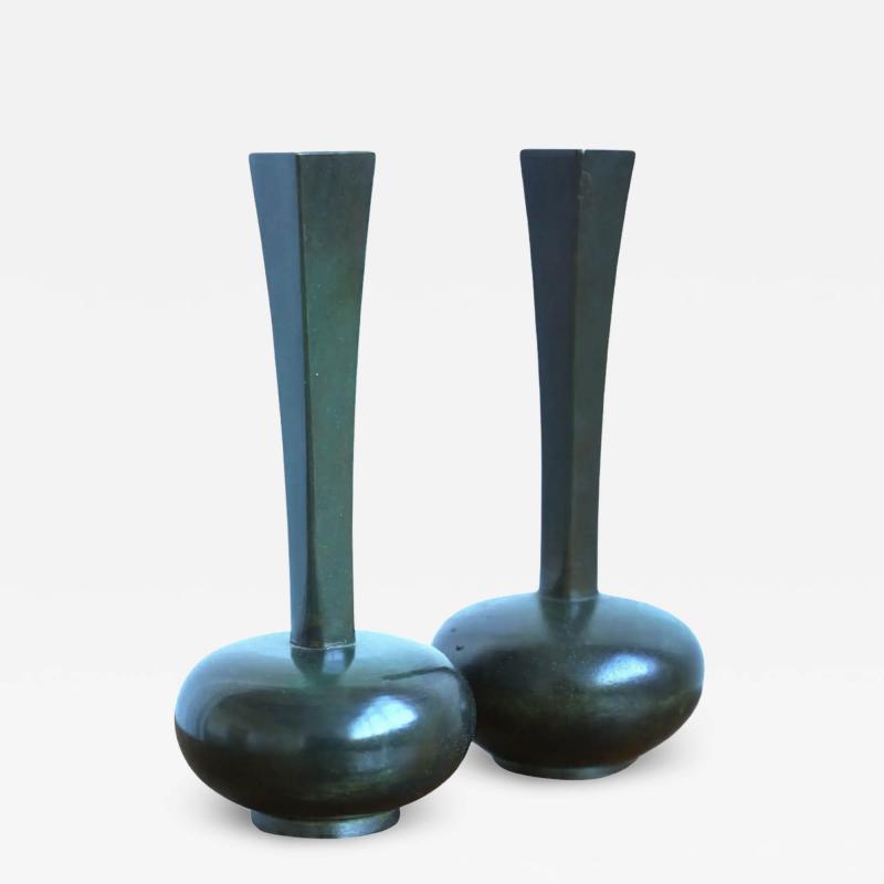Jacob ngman A pair of bronze vases by Jacob ngman for GAB