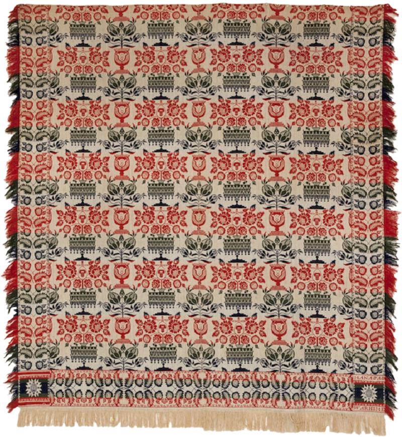 Jacquard Coverlet made for Manassa Warheim