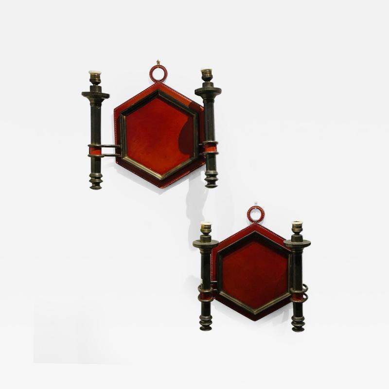 Jacques Adnet 1950 s pair of Jacques Adnet sconces
