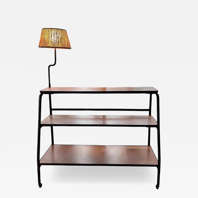 Jacques Adnet 1950s Black stitched Leather bookcase by Jacques Adnet