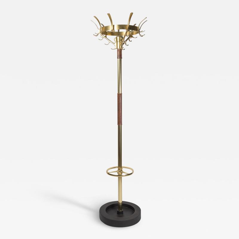 Jacques Adnet 1950s Stitched Leather coat stand by Jacques Adnet