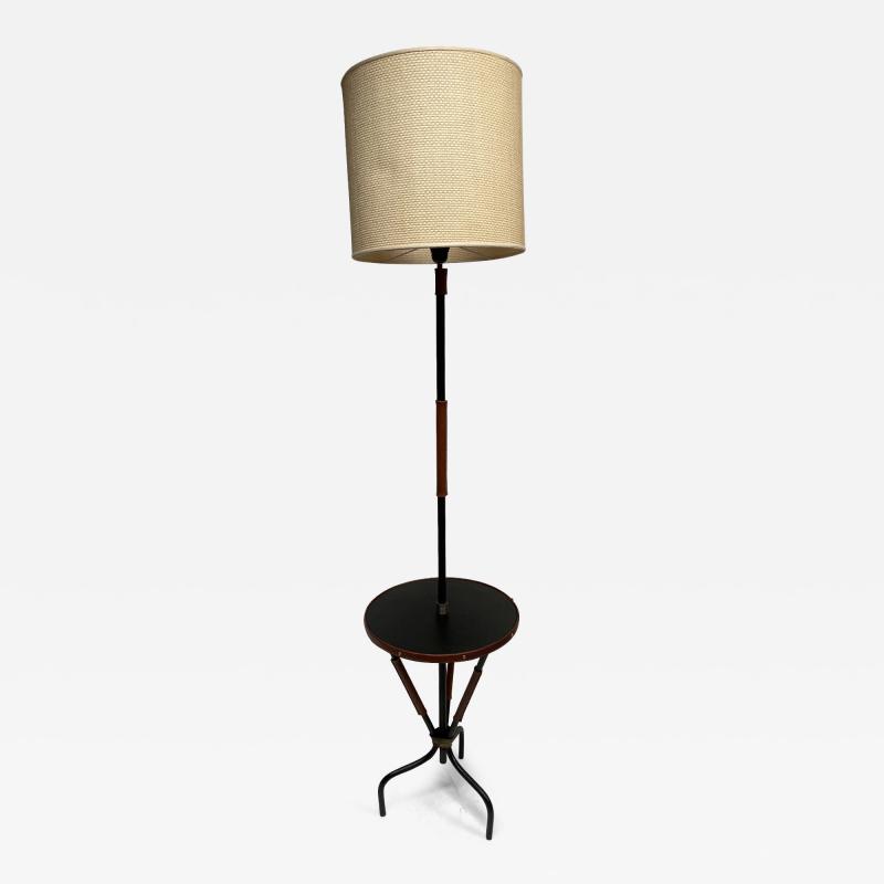 Jacques Adnet 1950s Stitched leather Floor lamp by Jacques Adnet