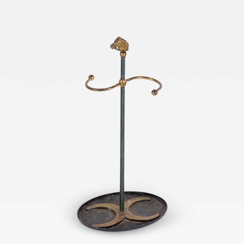 Jacques Adnet 1950s Stitched leather Umbrella stand